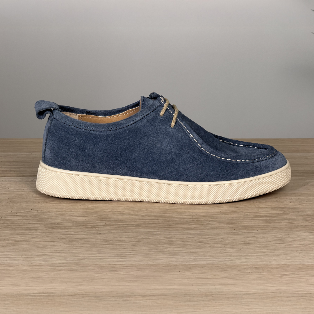 Mocassino stringato in camoscio - Jeans