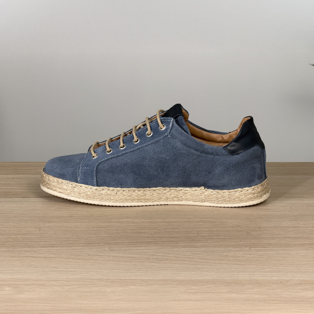 Sneakers in camoscio con fondo in corda - Jeans