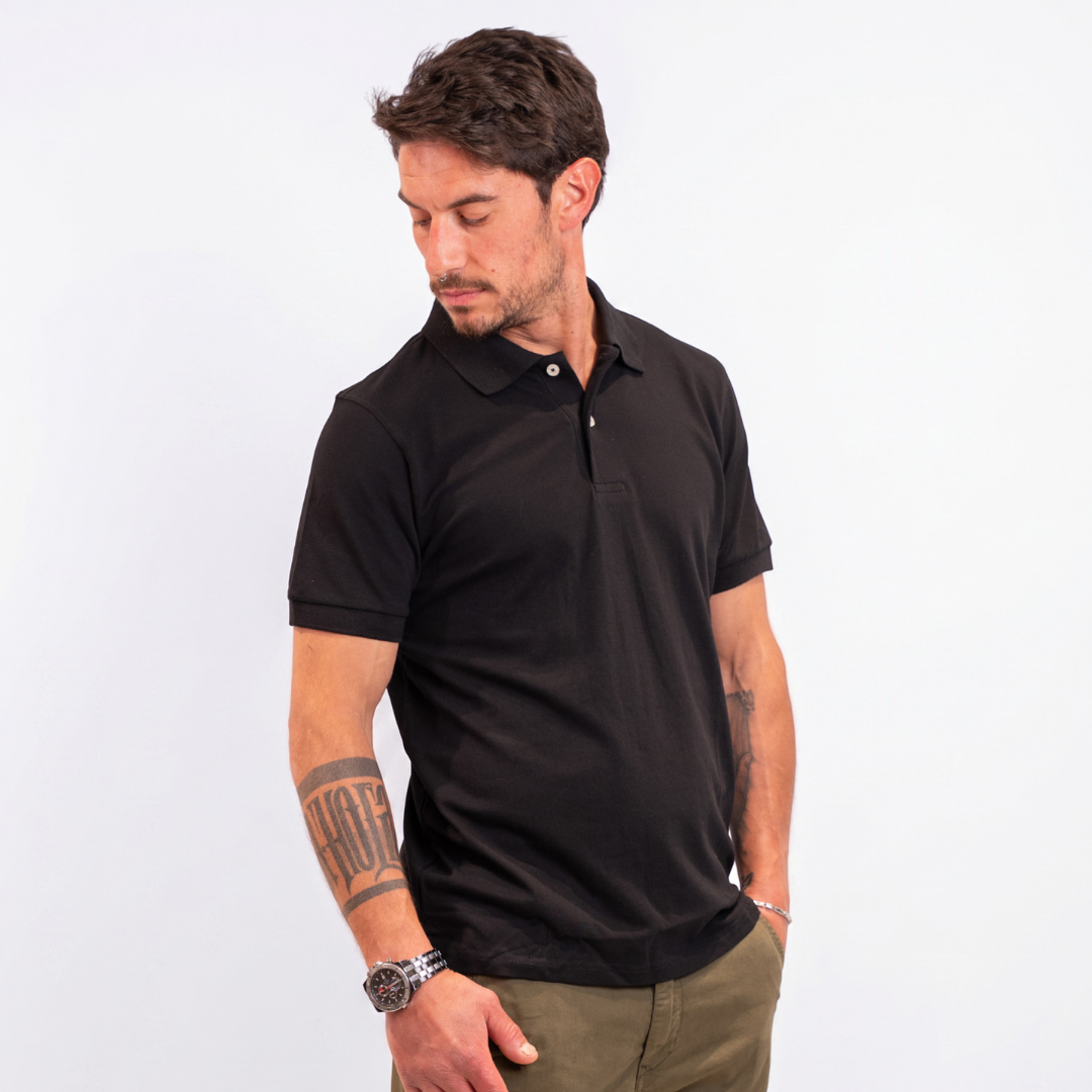 Polo in cotone - Nero