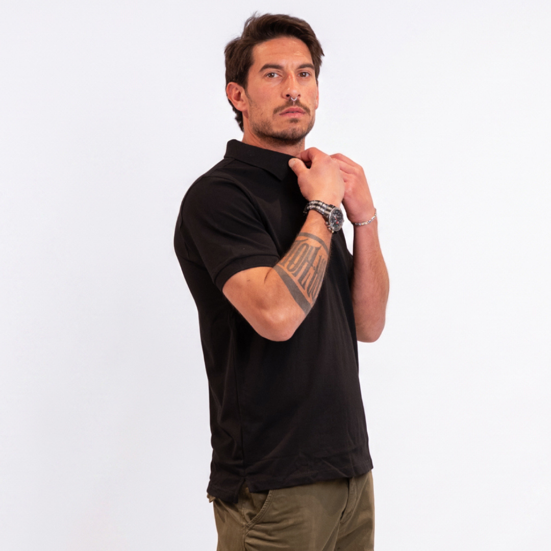 Polo in cotone - Nero
