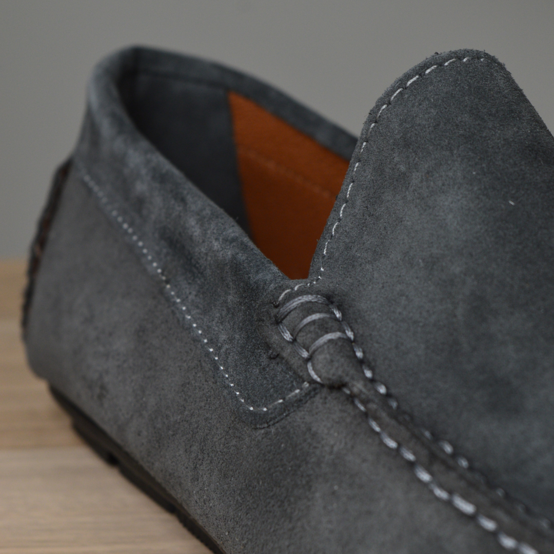 Mocassino con gommini - Camoscio Grigio