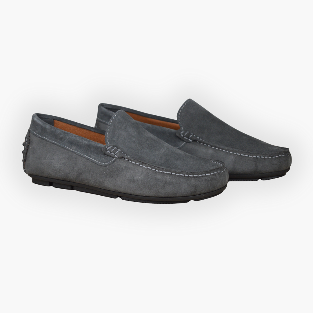 Mocassino con gommini - Camoscio Grigio