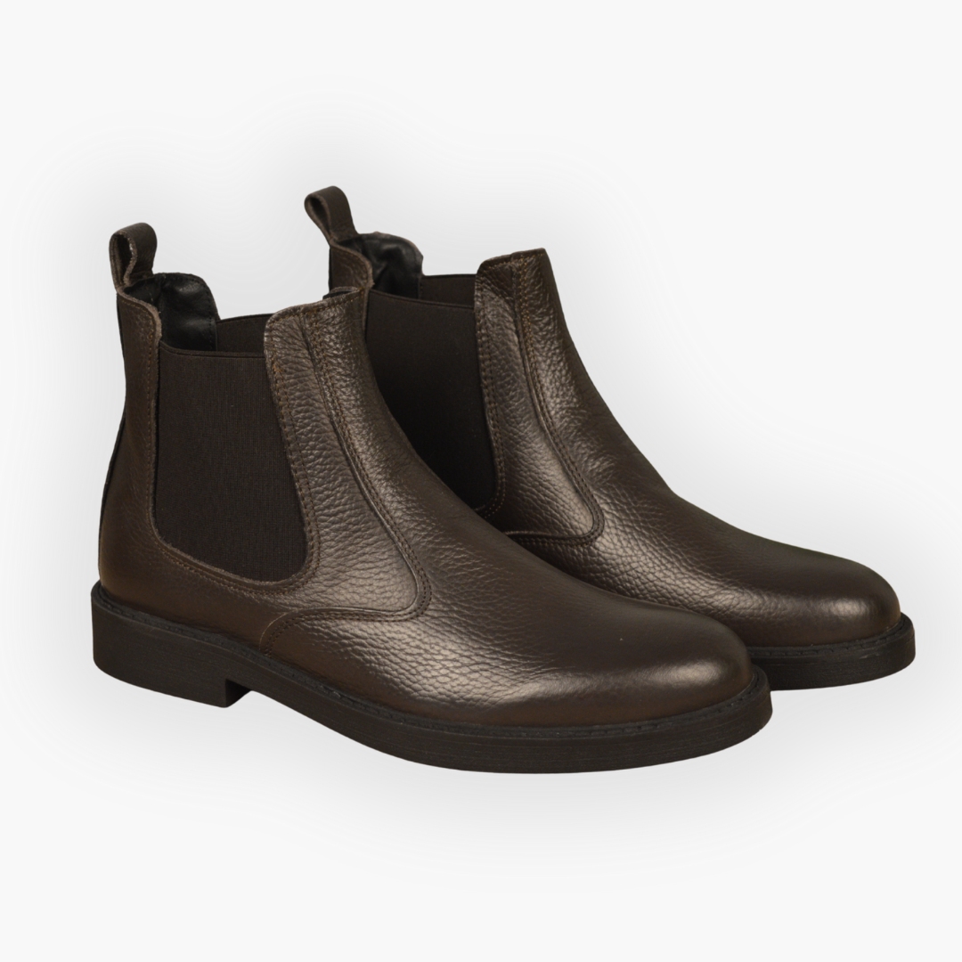 Stivaletto Chelsea in pelle di vitello martellata - Testa di Moro