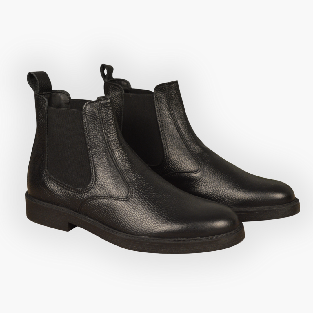 Stivaletto Chelsea in pelle di vitello martellata - Nero