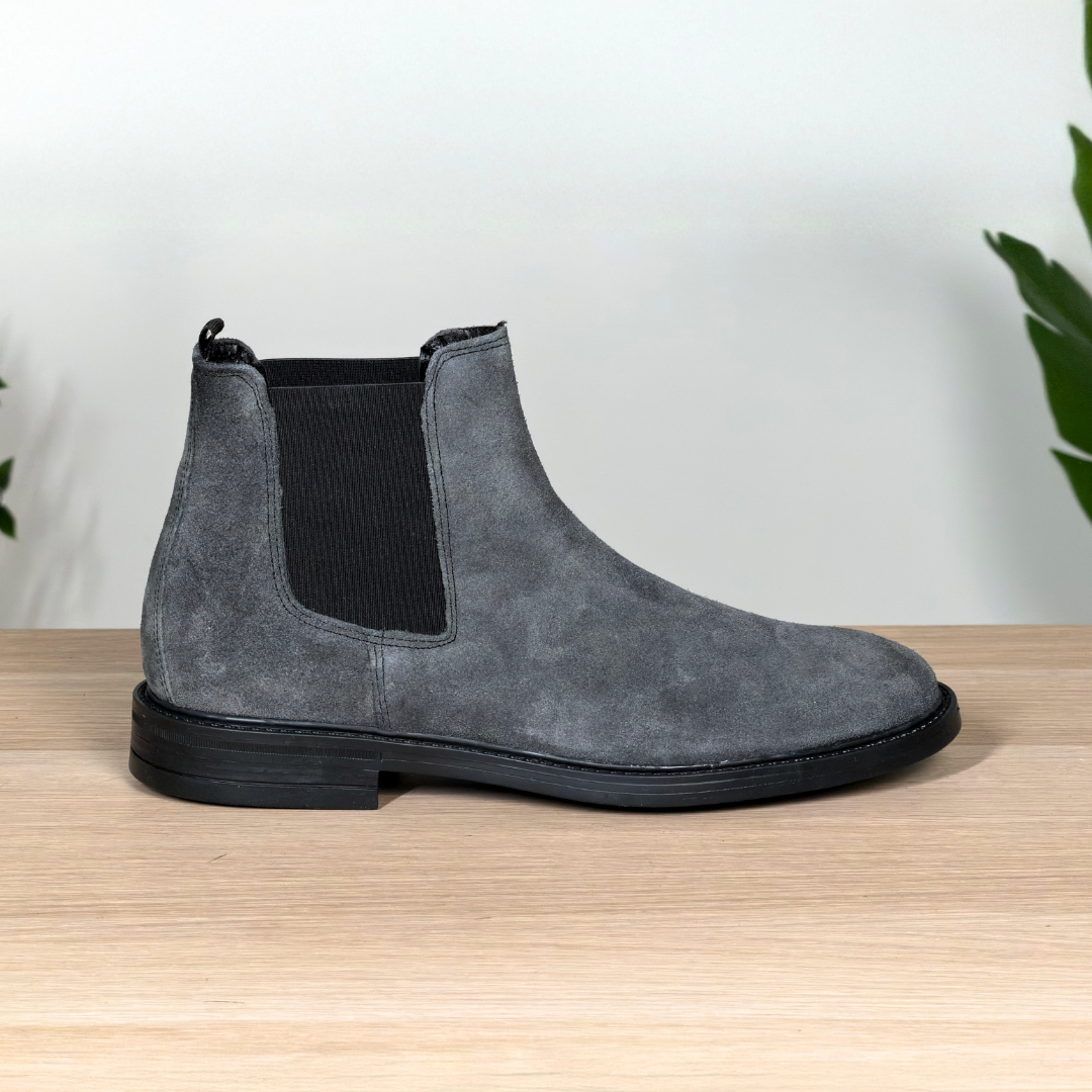 Stivaletto Chelsea in pelle di vitello scamosciata - Grigio