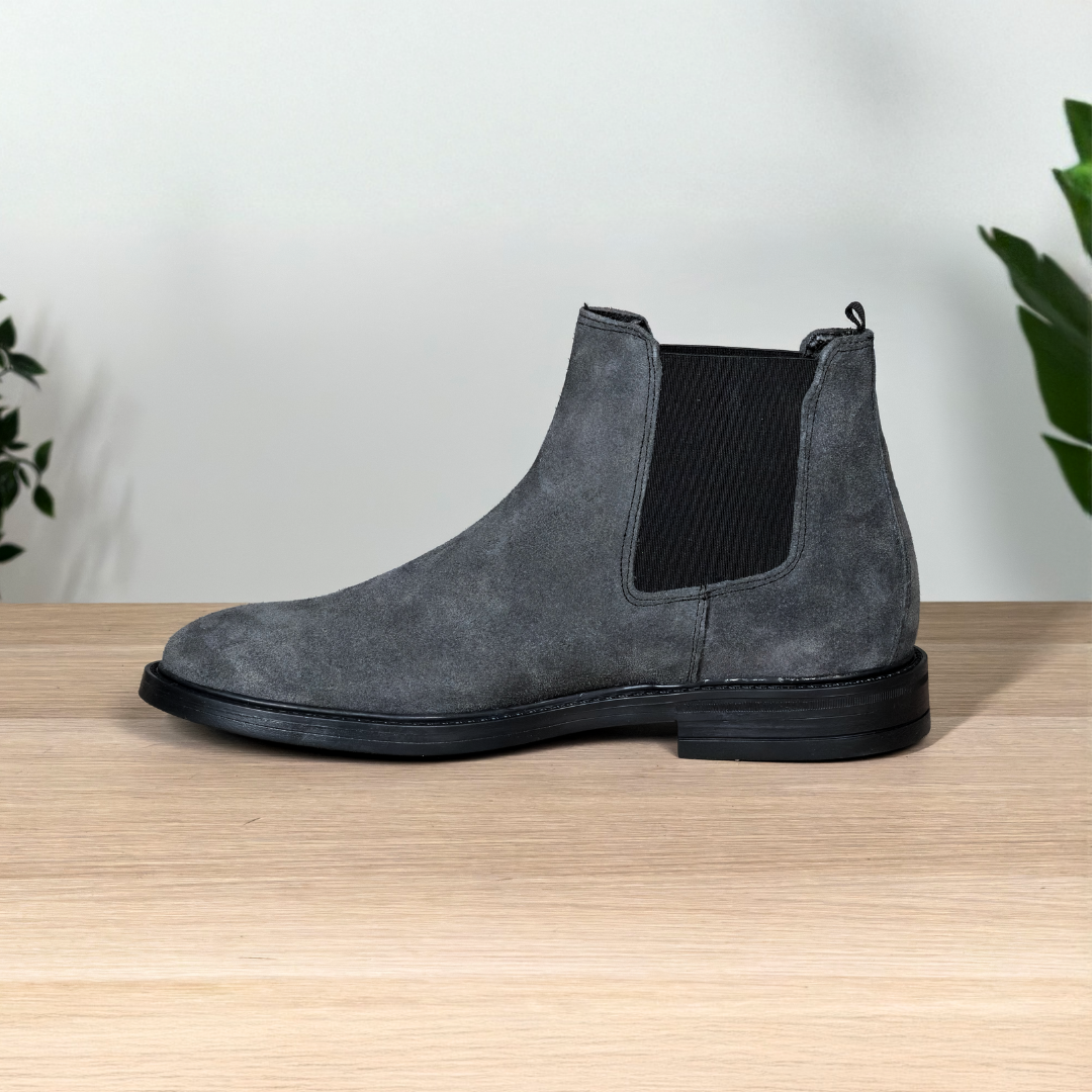 Stivaletto Chelsea in pelle di vitello scamosciata - Grigio