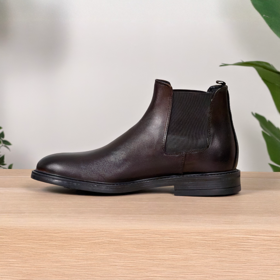 Stivaletto Chelsea in pelle di vitello - Testa di moro