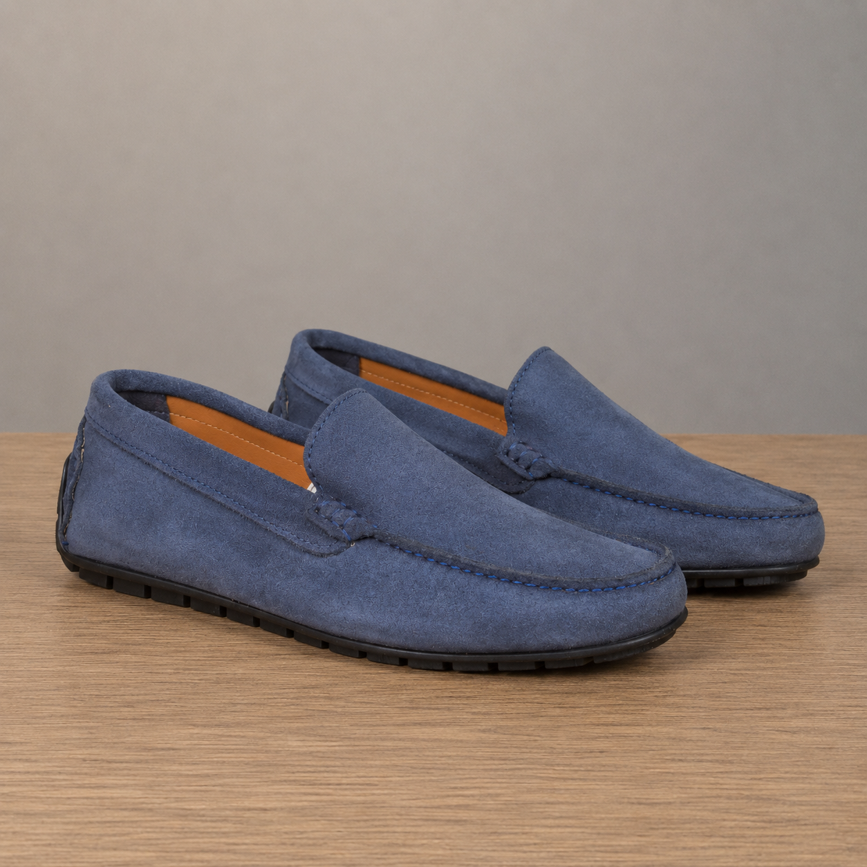 Mocassino con gommini - Camoscio Jeans