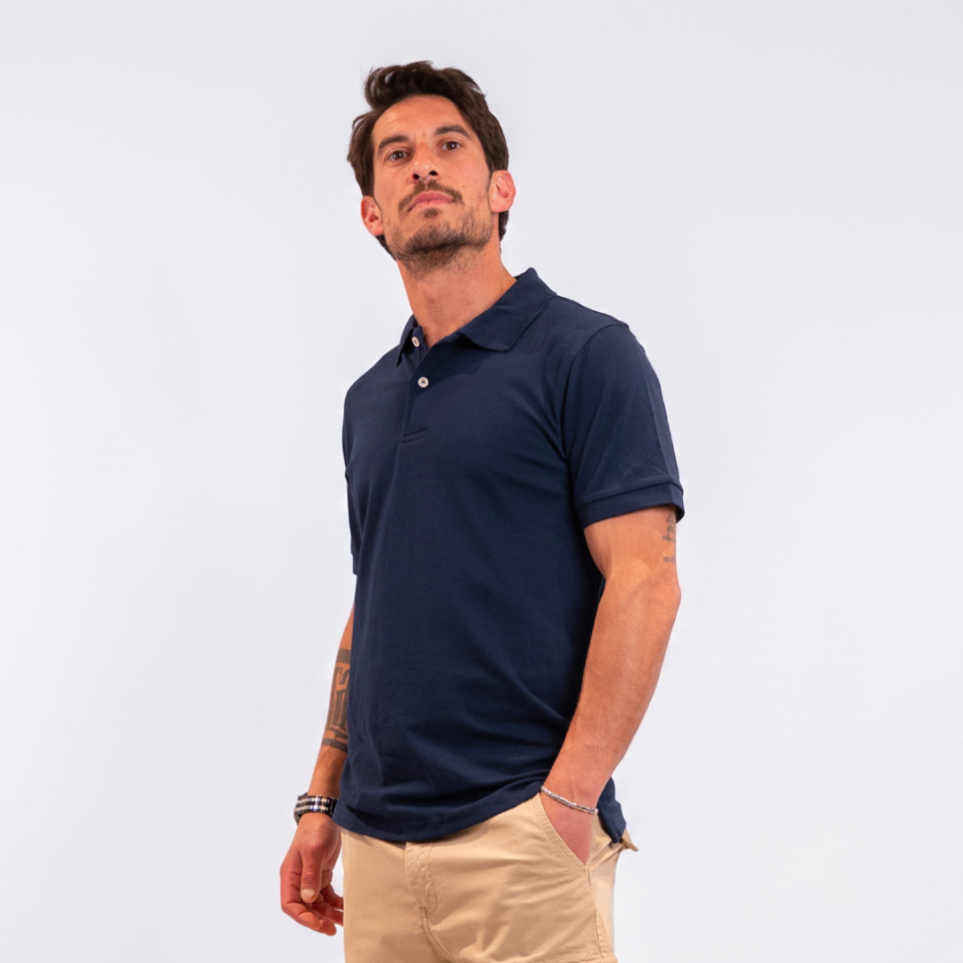 Polo in cotone - Blu
