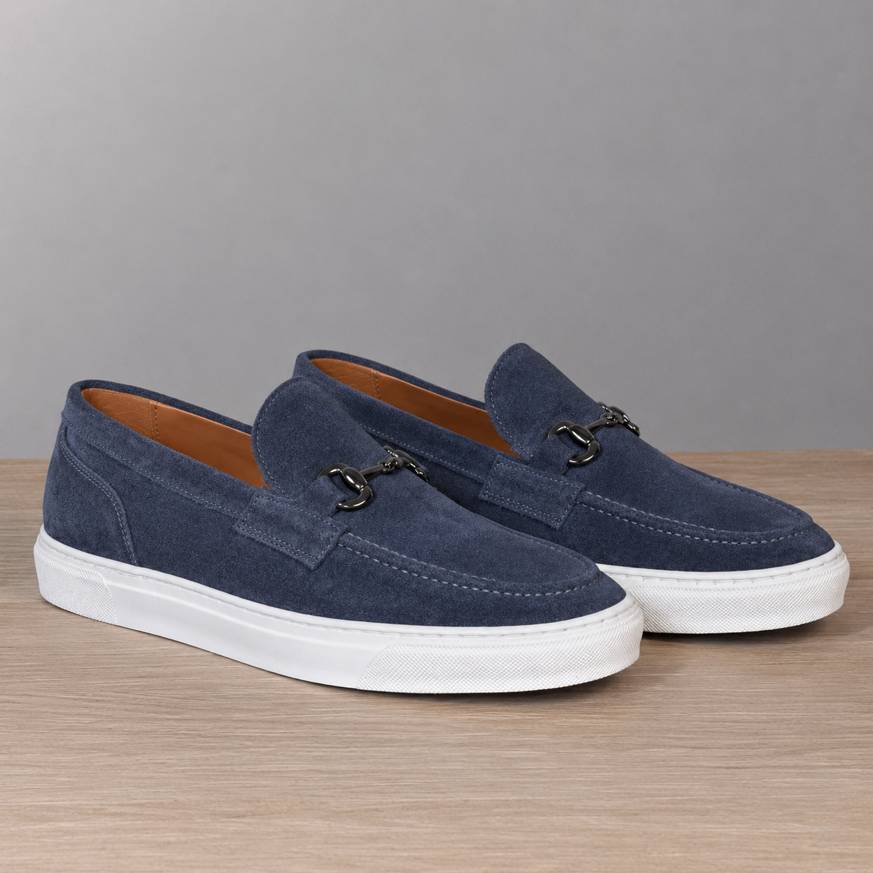 Mocassino con morso di cavallo - Camoscio Jeans