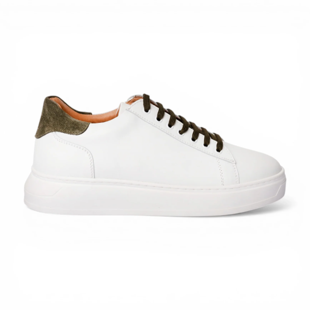 Sneakers in pelle bicolore - Bianco/Verde