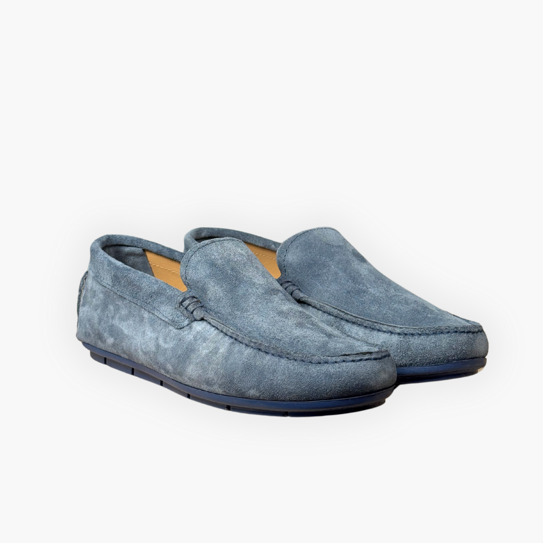 Mocassino con gommini - Camoscio Jeans
