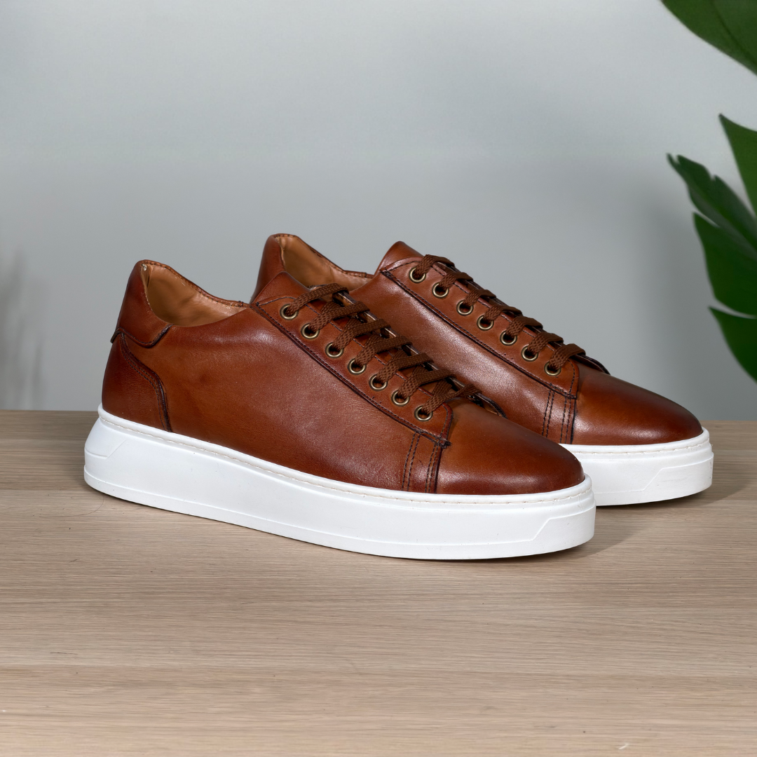 Sneakers in pelle - Cuoio