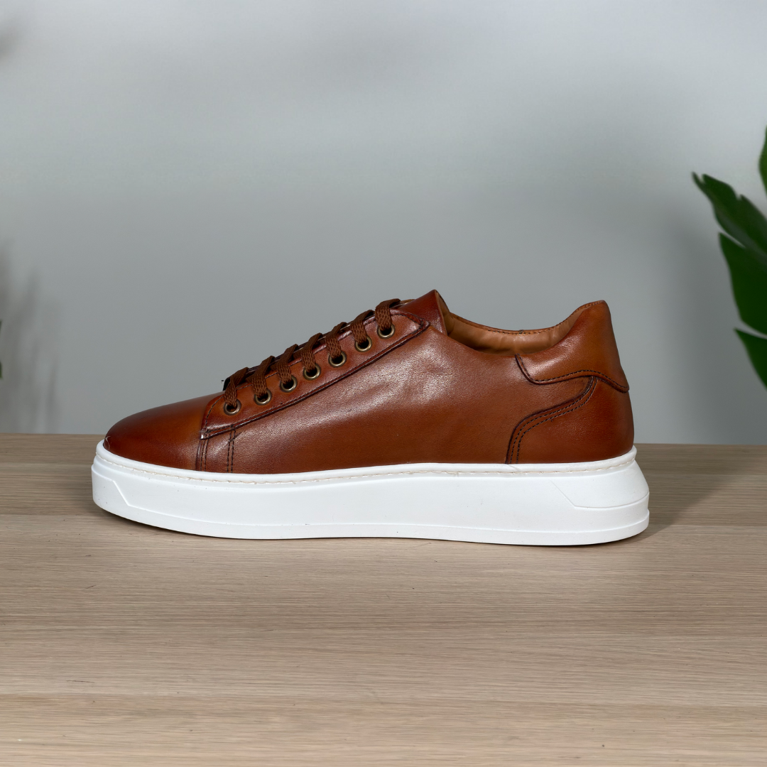 Sneakers in pelle - Cuoio