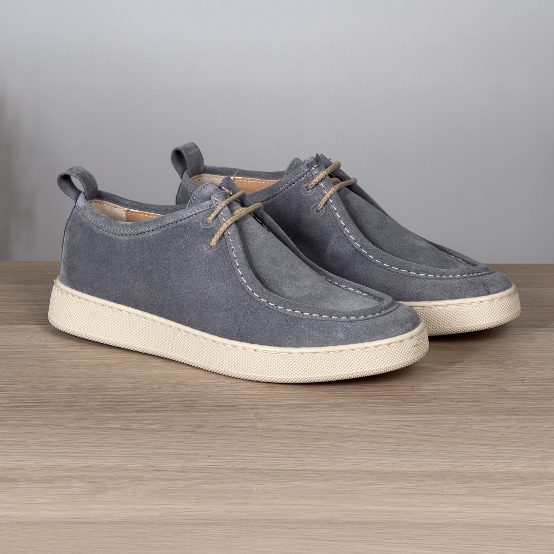 Mocassino stringato in camoscio - Ghiaccio