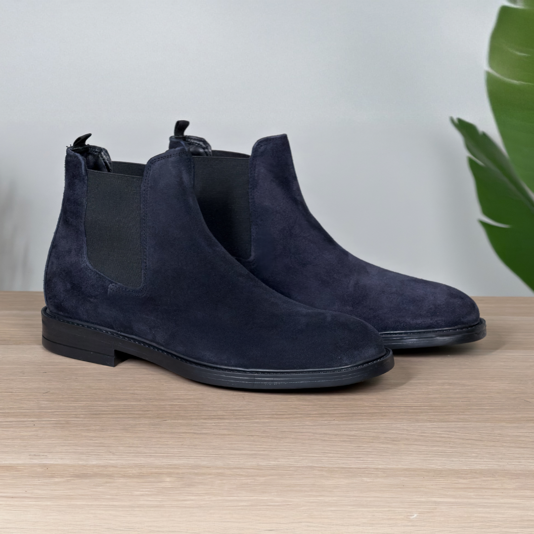 Stivaletto Chelsea in pelle di vitello scamosciata - Blu
