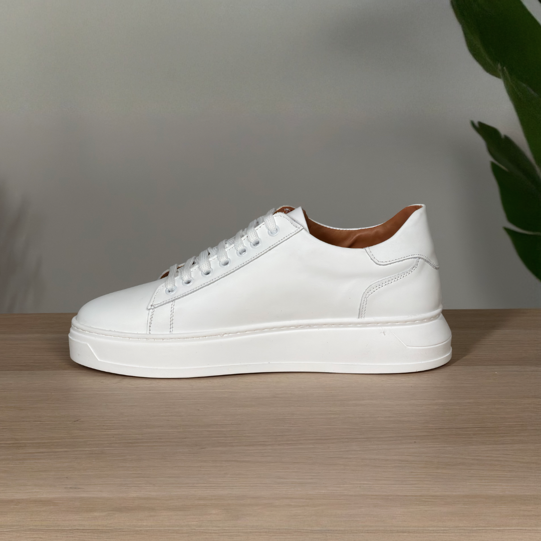 Sneakers in pelle liscia - Bianco