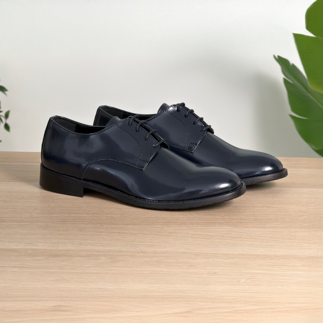 Derby in pelle liscia di vitello - Blu