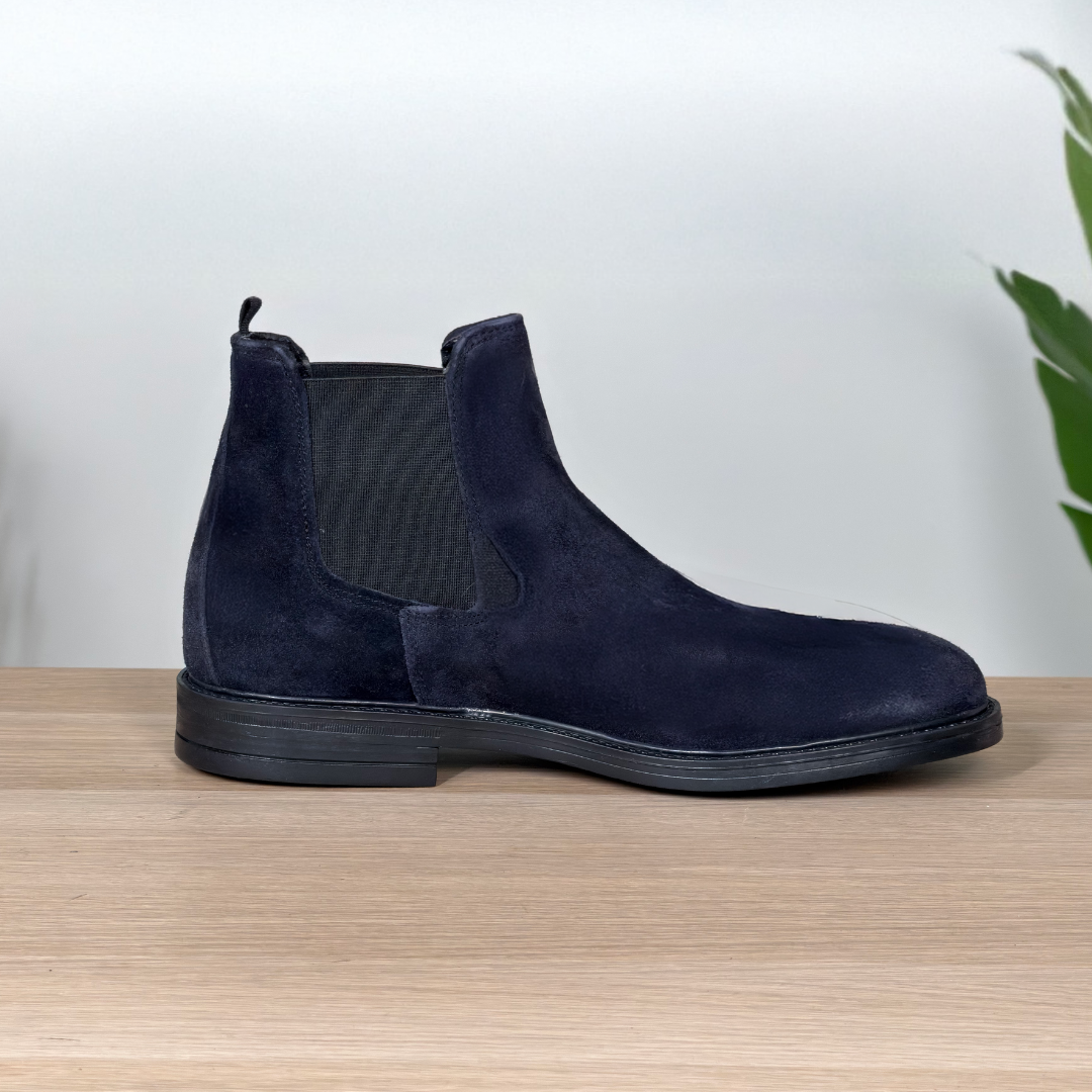 Stivaletto Chelsea in pelle di vitello scamosciata - Blu