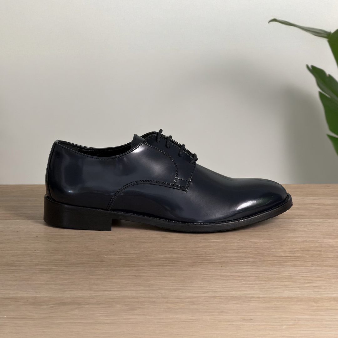 Derby in pelle liscia di vitello - Blu