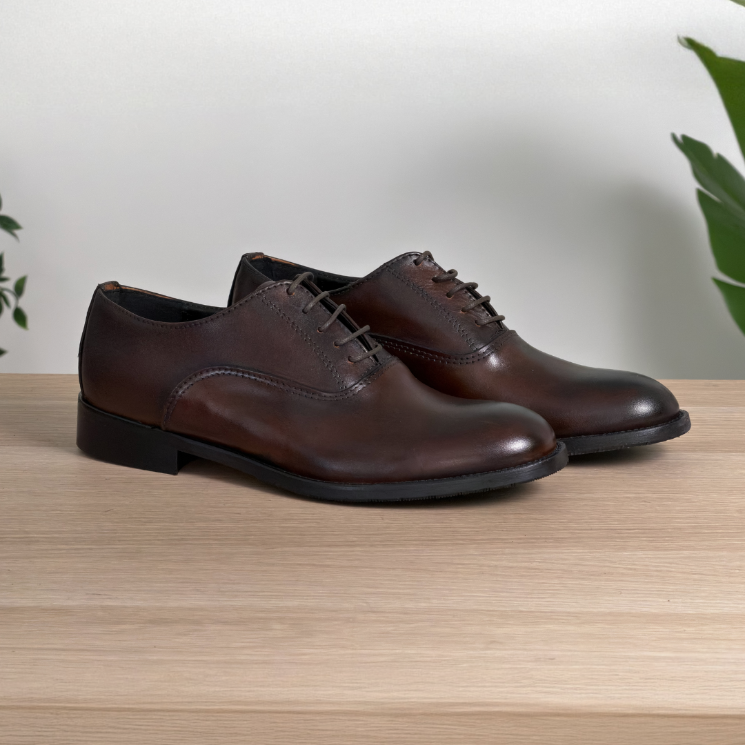 Francesina in pelle liscia di vitello - Testa di moro