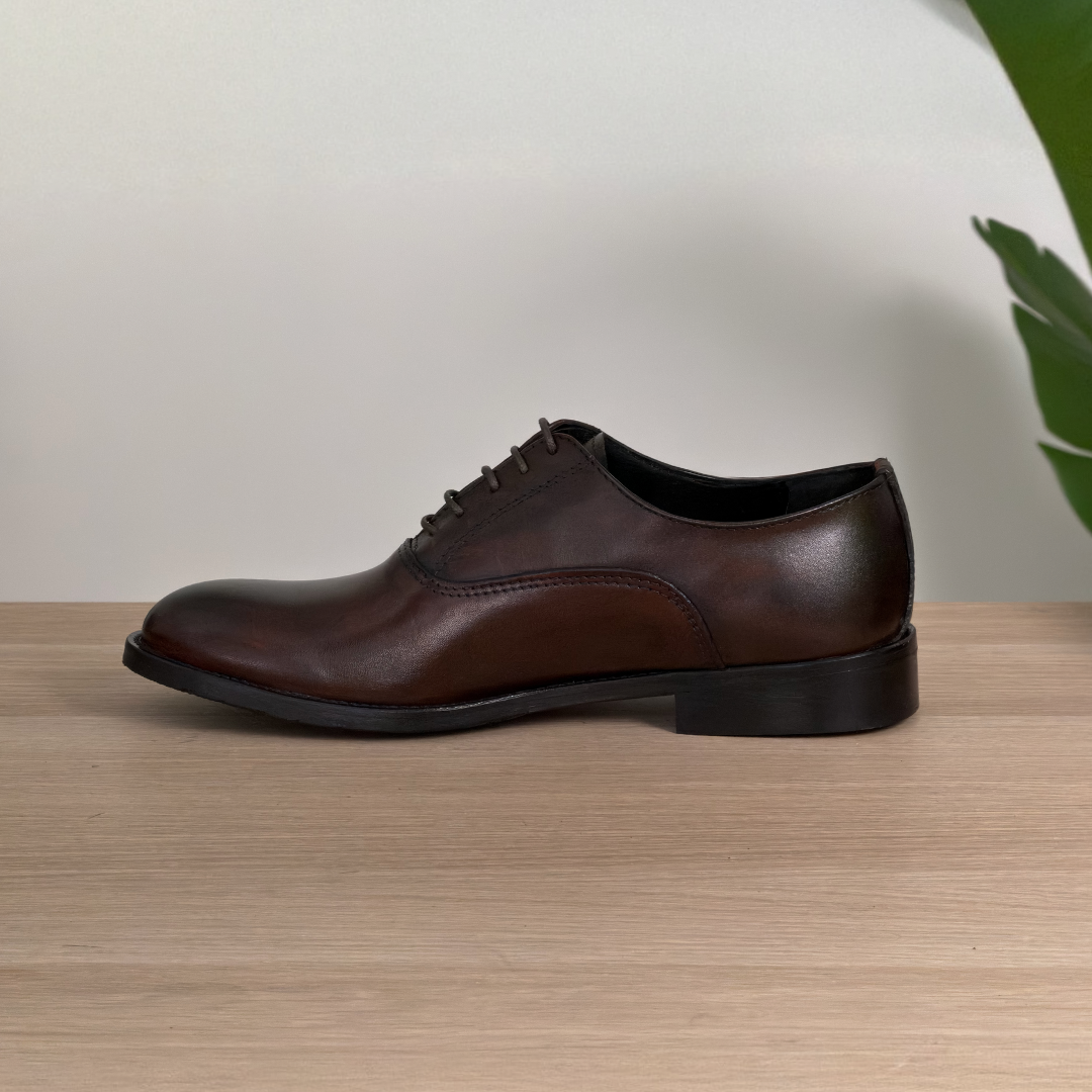 Francesina in pelle liscia di vitello - Testa di moro