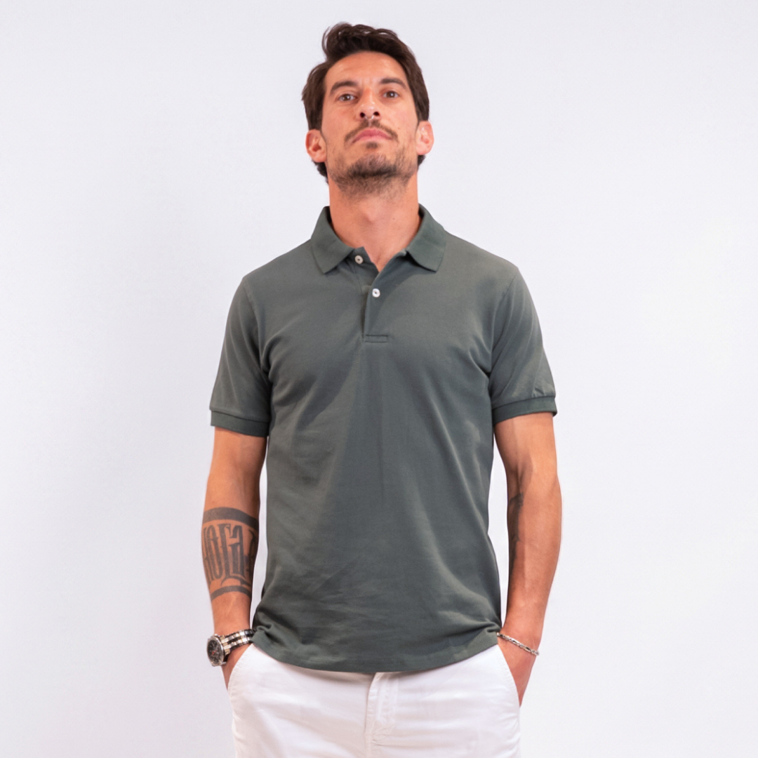 Polo in cotone - Verde Militare