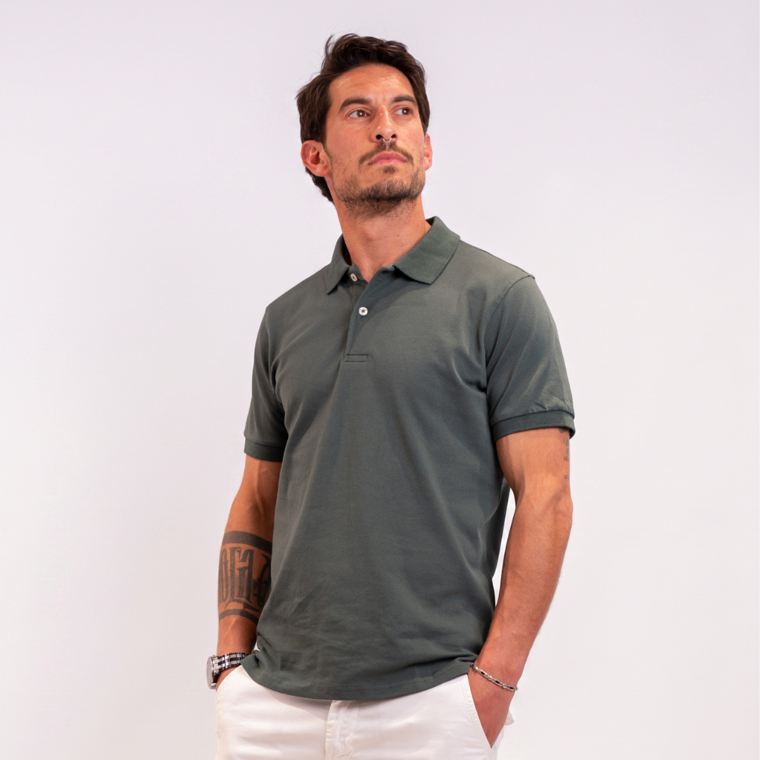 Polo in cotone - Verde Militare