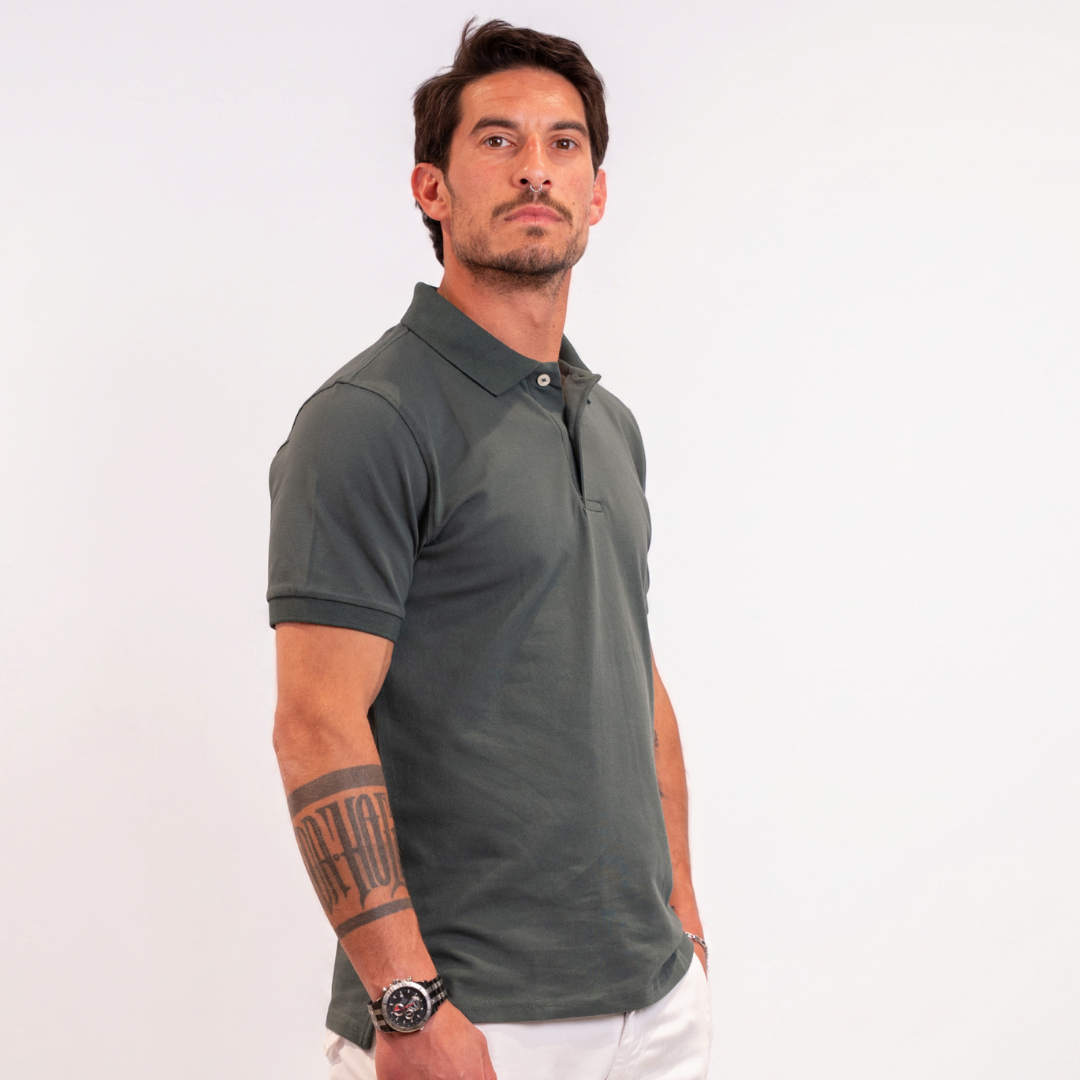 Polo in cotone - Verde Militare