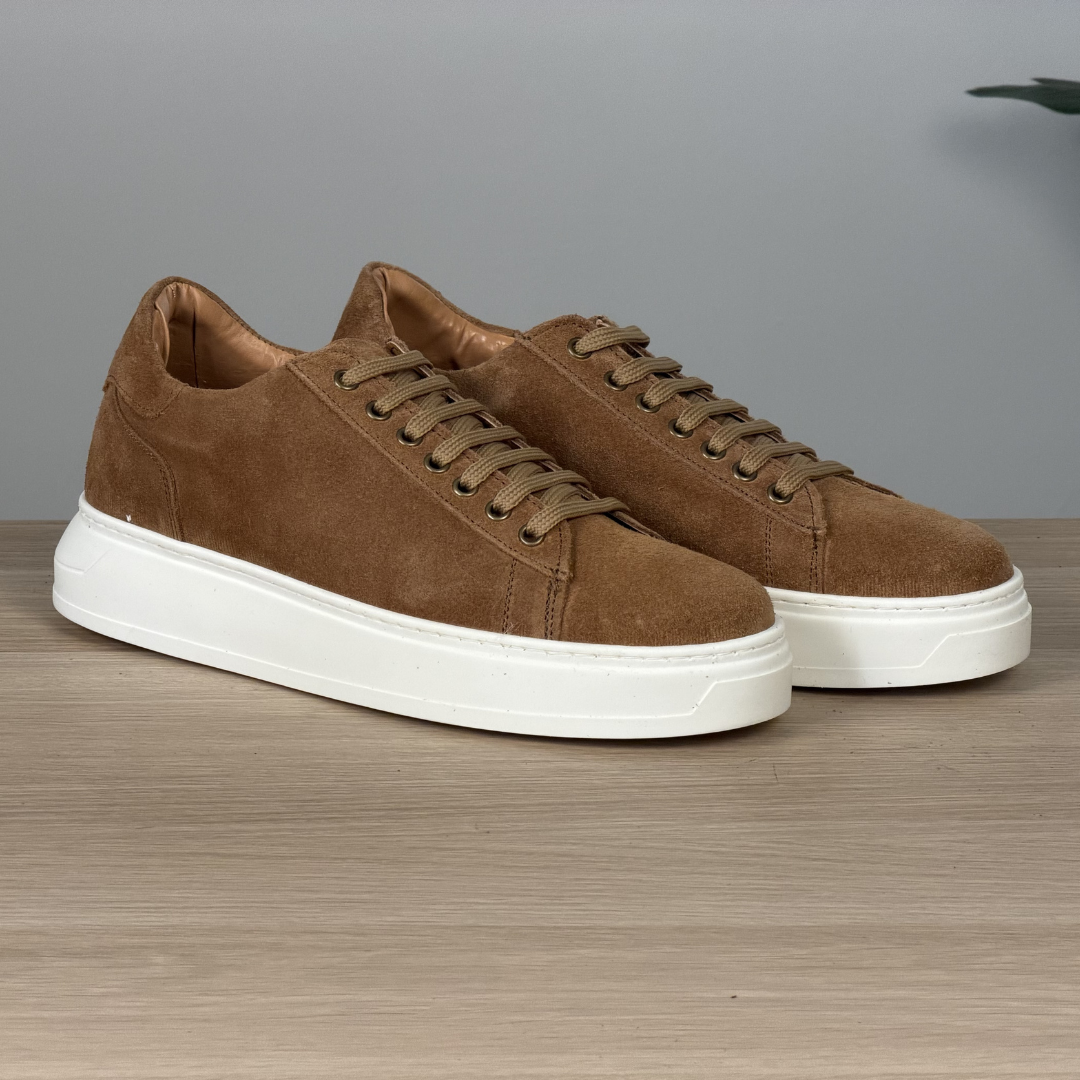 Sneakers in pelle di camoscio - Tabacco