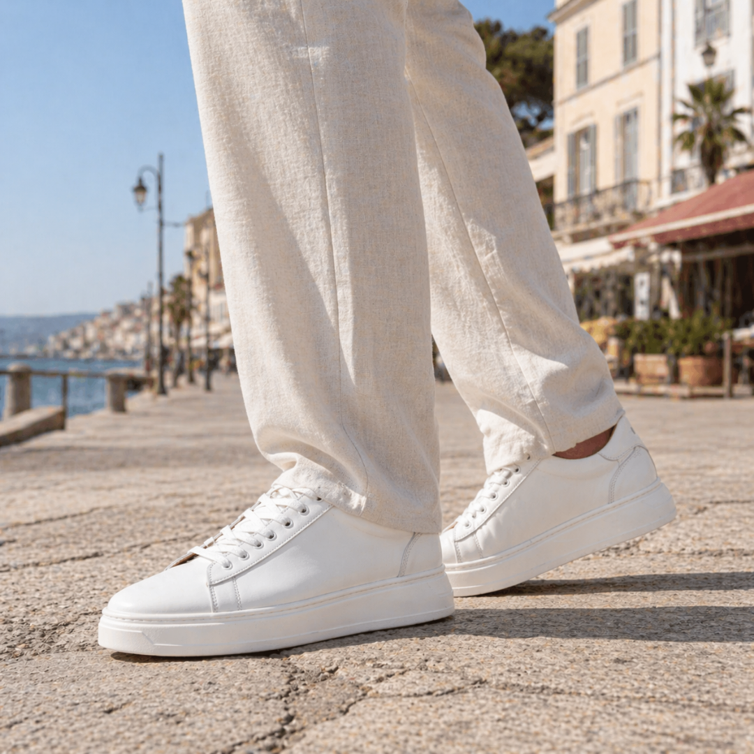 Sneakers in pelle liscia - Bianco