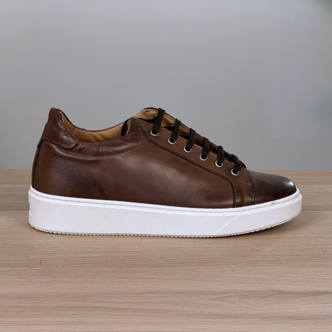 Sneakers in pelle di vitello - Testa di moro