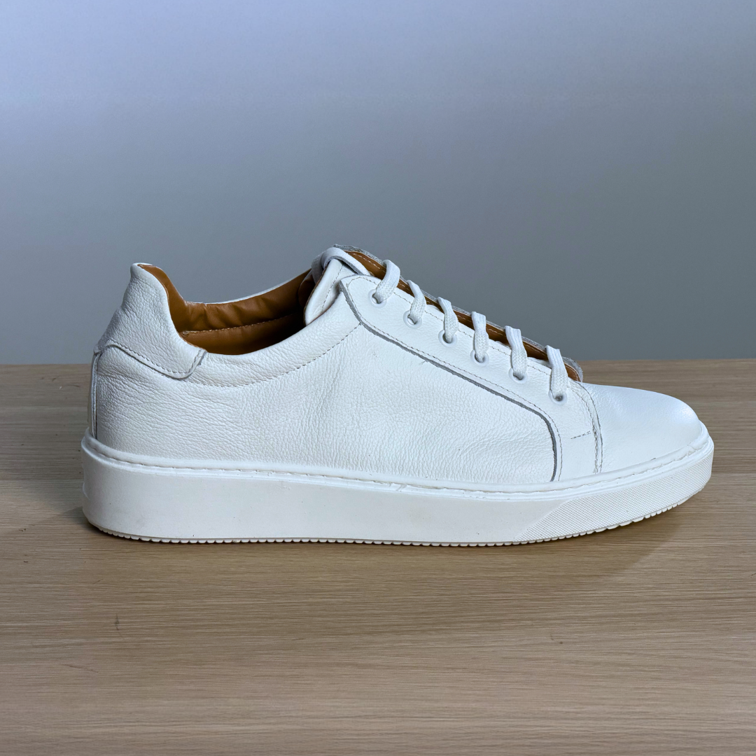 Sneakers in pelle martellata - Bianco