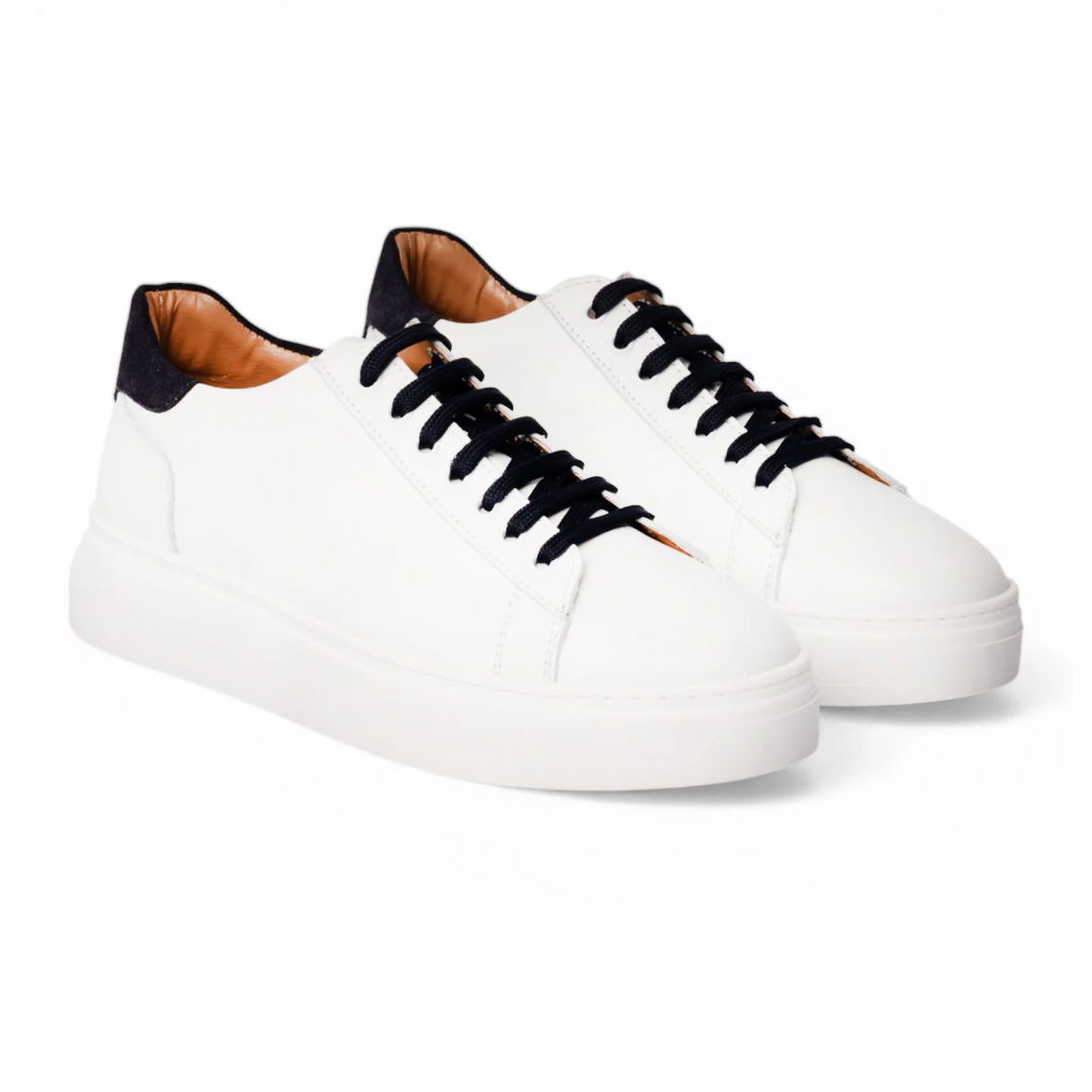 Sneakers in pelle bicolore - Bianco/Blu