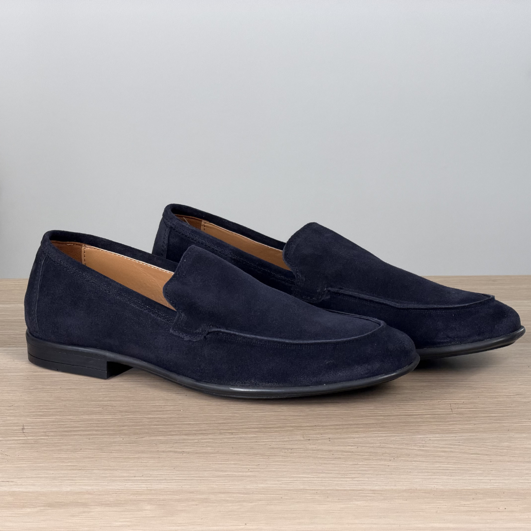 Mocassino con suola morbida in gomma - Blu