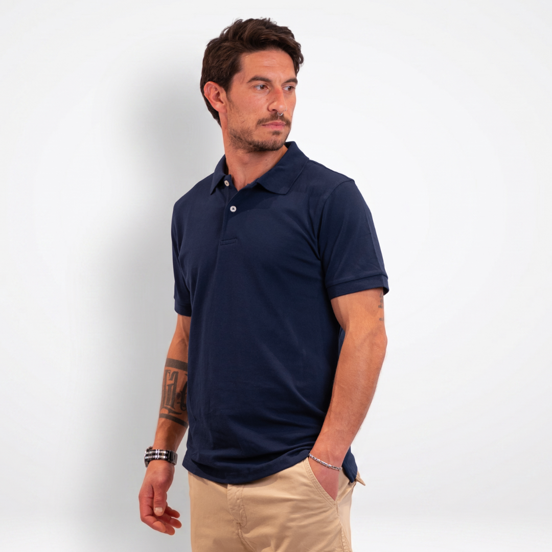 Polo in cotone - Blu