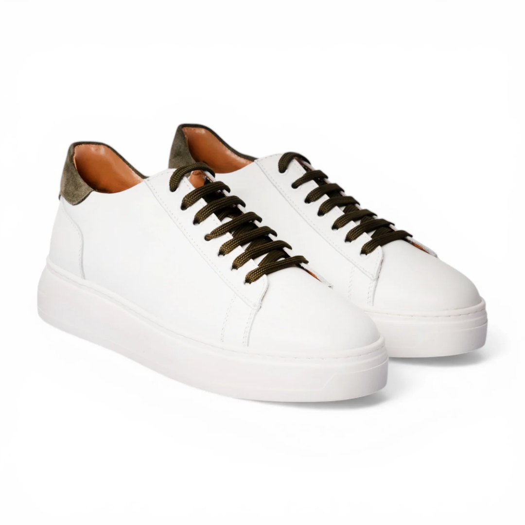 Sneakers in pelle bicolore - Bianco/Verde