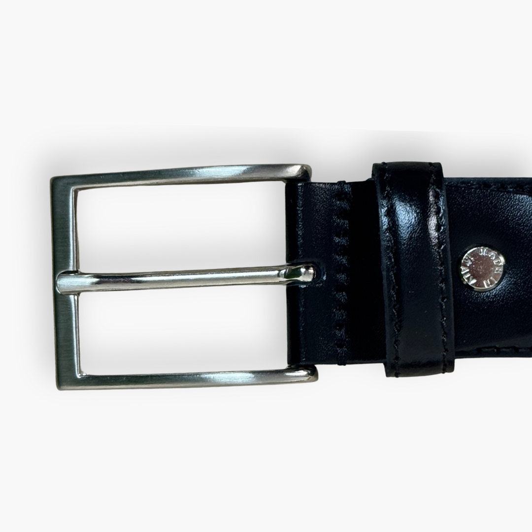 Cintura classica in pelle liscia di vitello - Nero