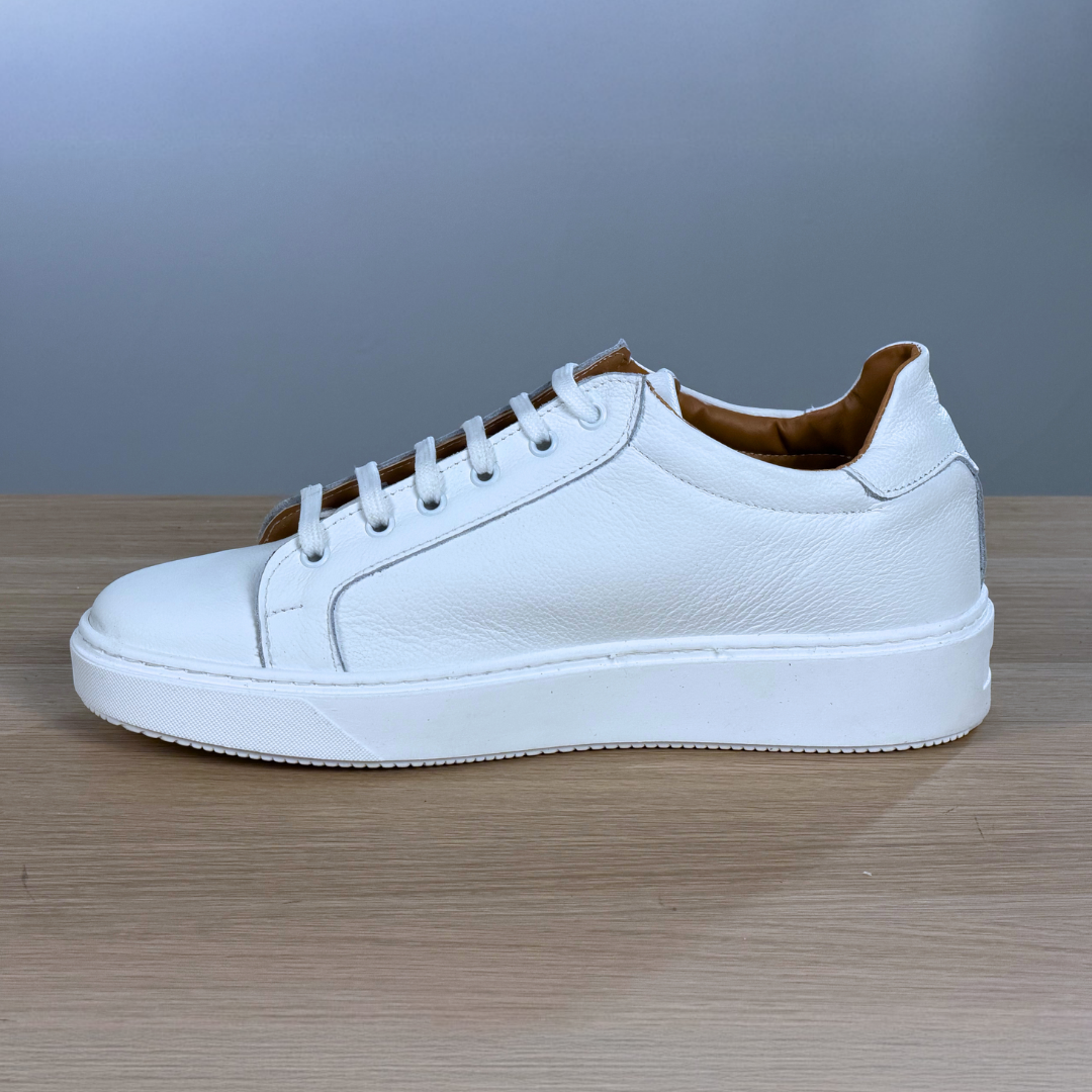 Sneakers in pelle martellata - Bianco