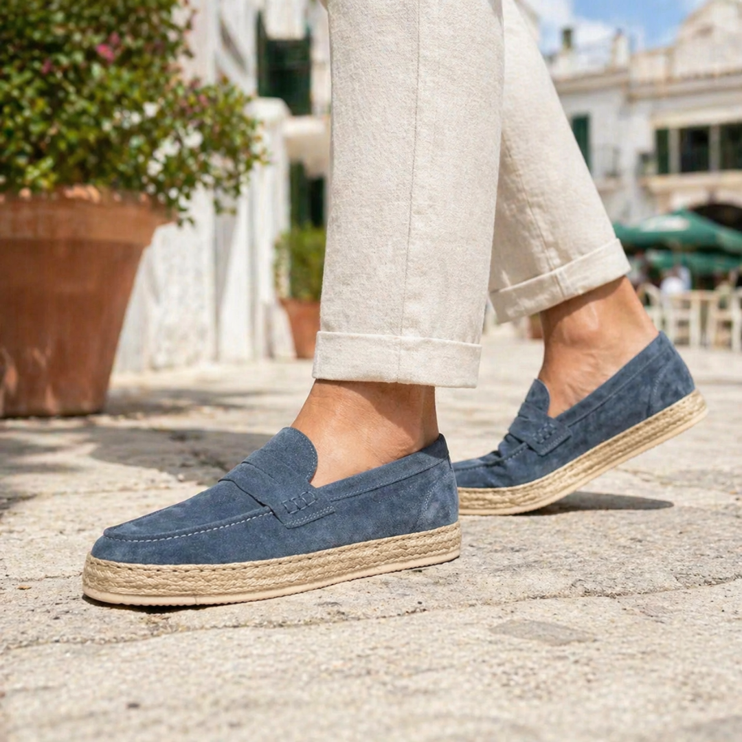 Espadrillas con bendina in camoscio - Jeans