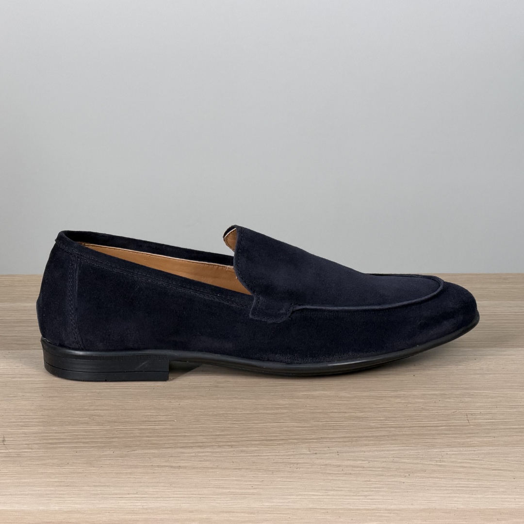 Mocassino con suola morbida in gomma - Blu
