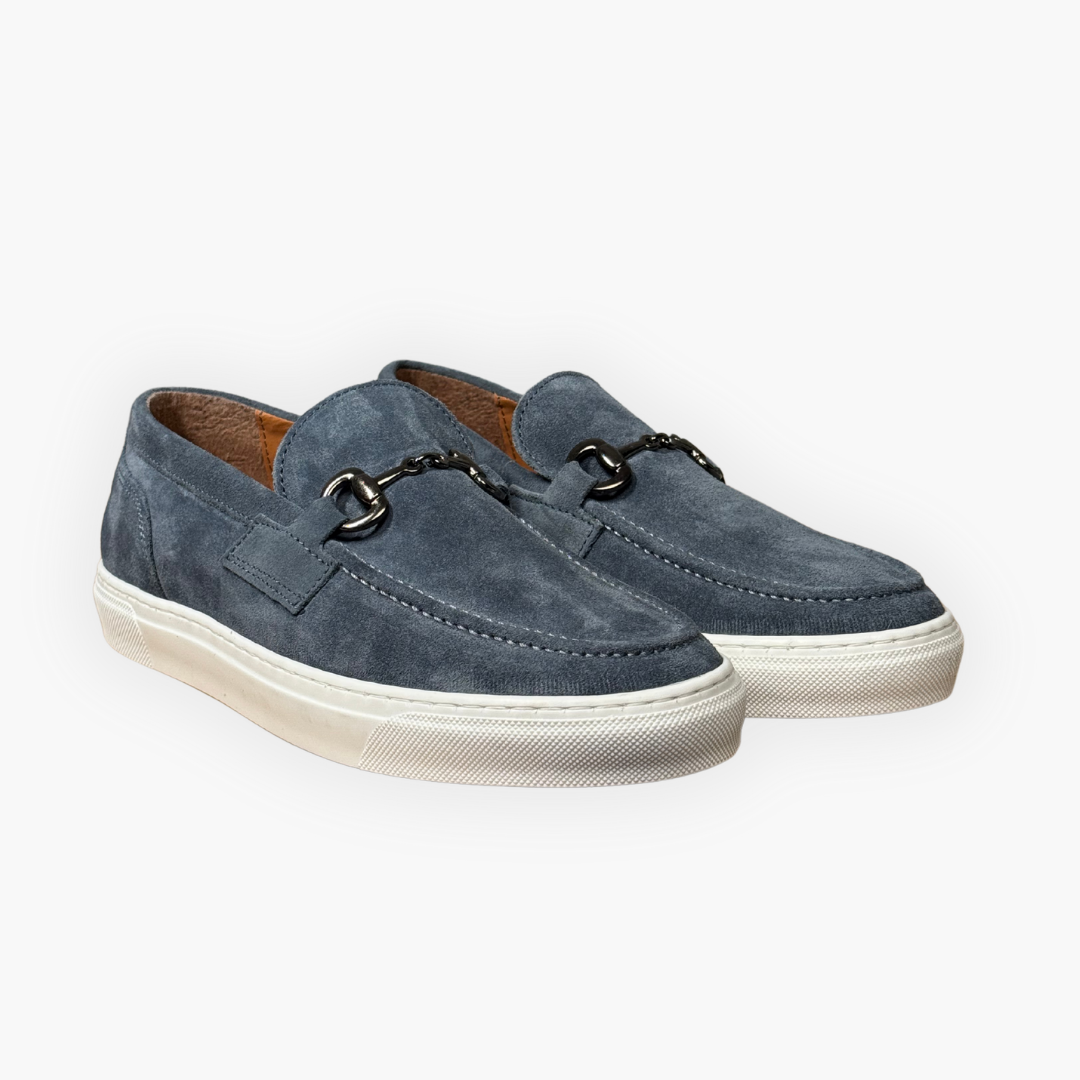 Mocassino con morso di cavallo - Camoscio Jeans
