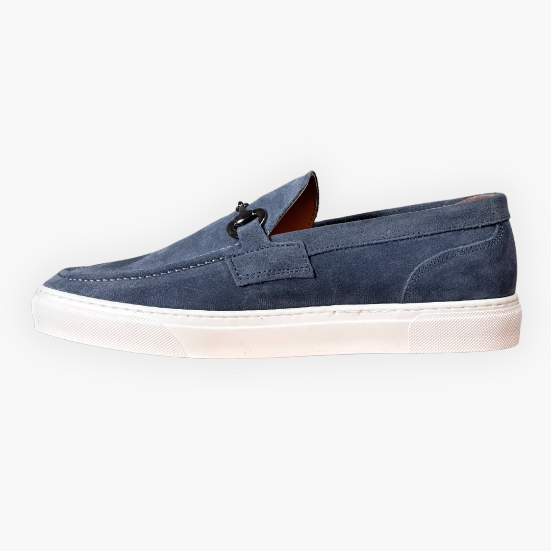Mocassino con morso di cavallo - Camoscio Jeans