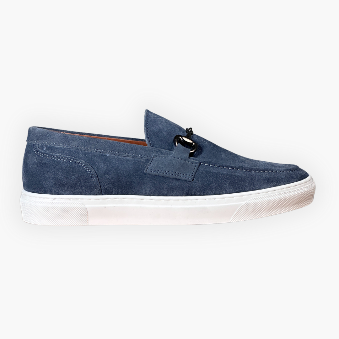 Mocassino con morso di cavallo - Camoscio Jeans