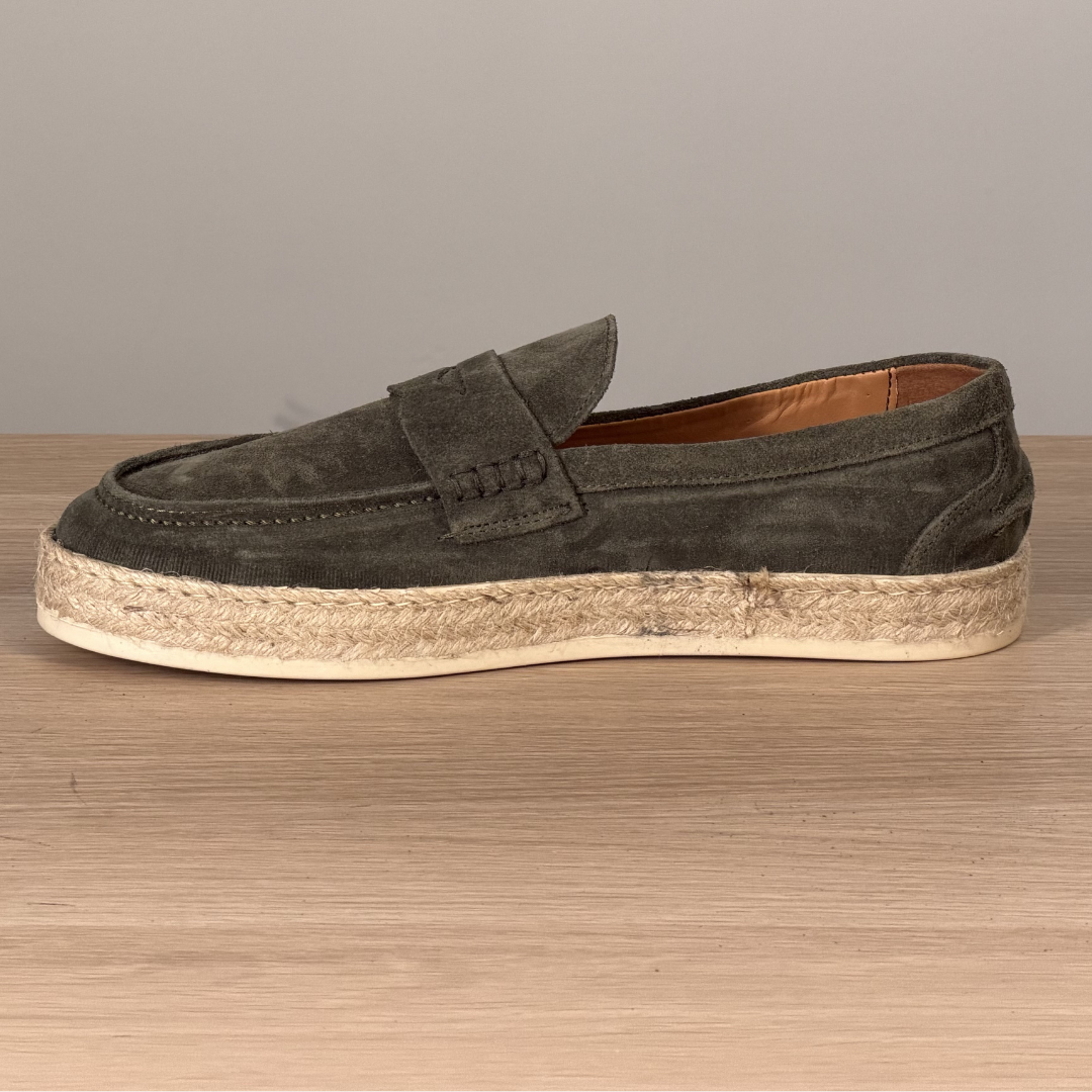 Espadrillas con bendina in camoscio - Verde
