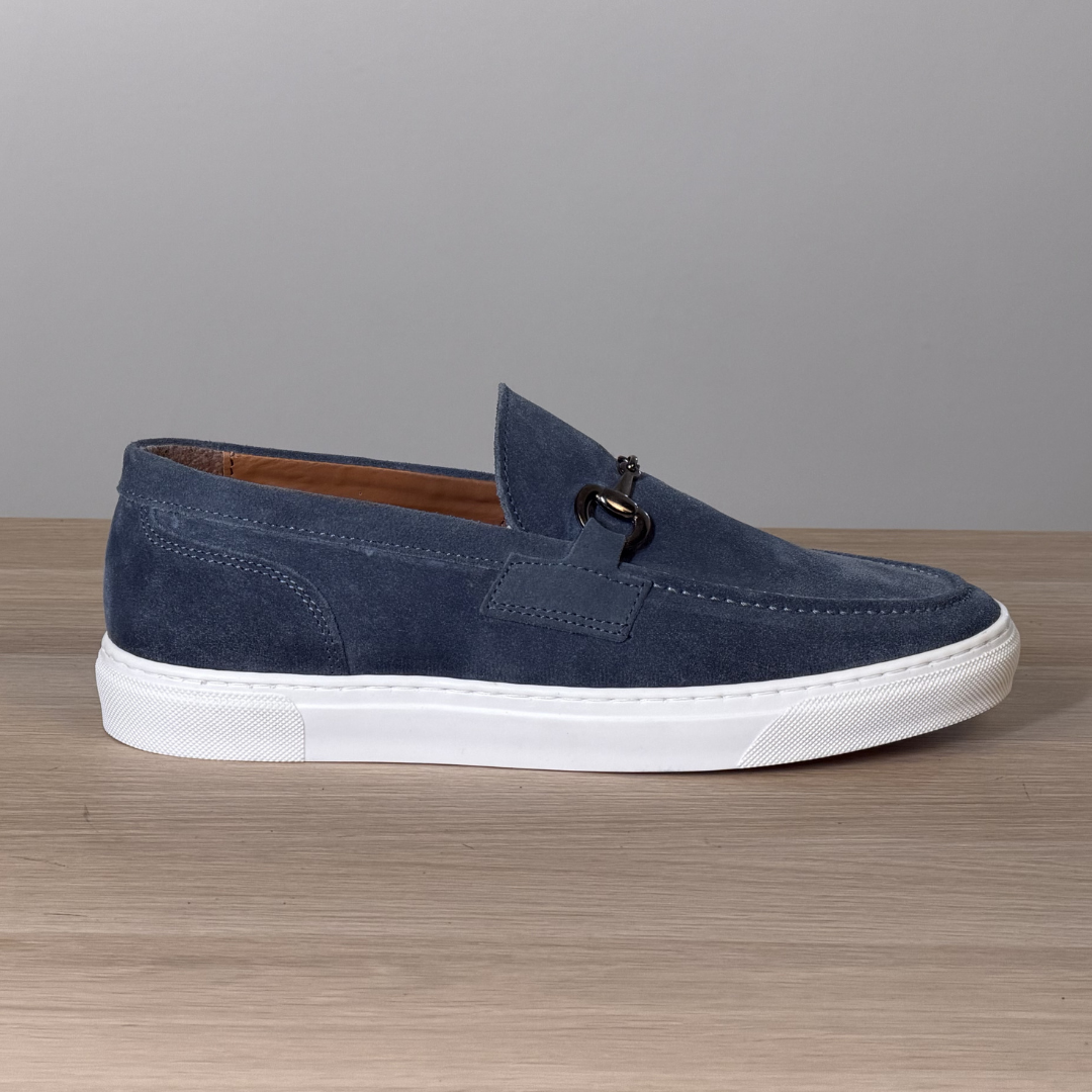 Mocassino con morso di cavallo - Camoscio Jeans