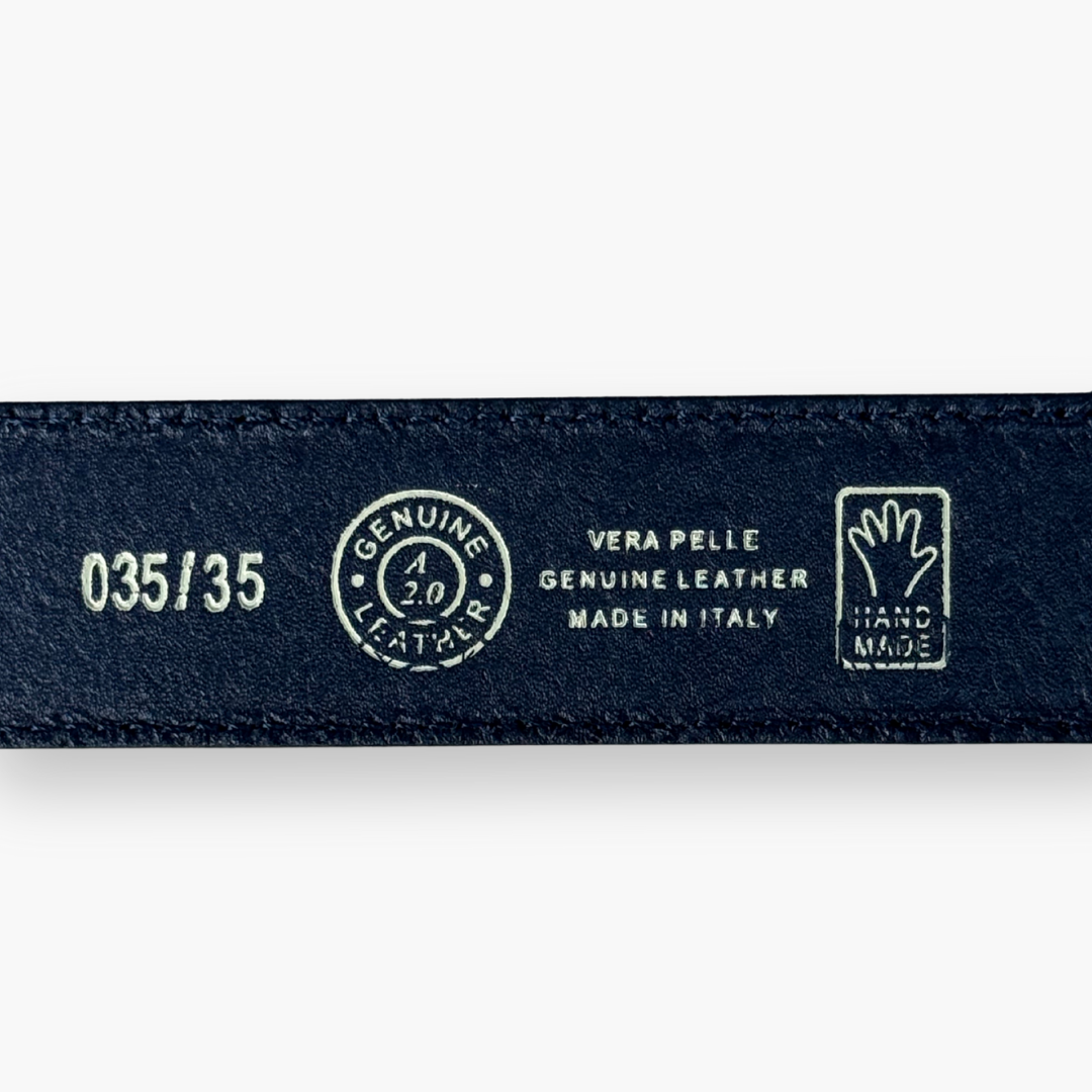 Cintura classica in pelle scamosciata - Blu navy
