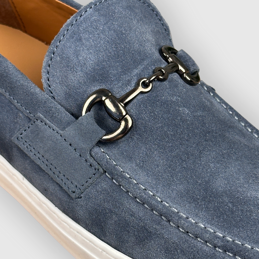 Mocassino con morso di cavallo - Camoscio Jeans
