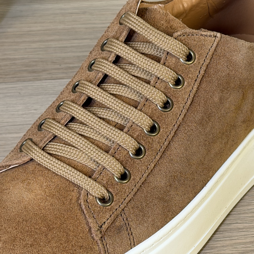 Sneakers in pelle di camoscio - Tabacco