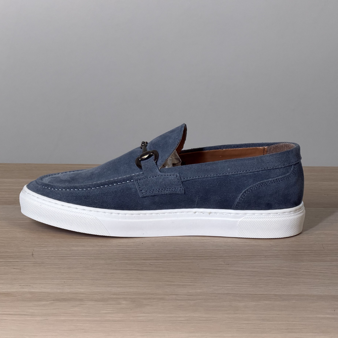 Mocassino con morso di cavallo - Camoscio Jeans
